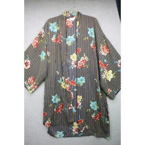 Umgee Kimono Open Front Duster-Floral-Size M/L-Sheer